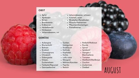 Saisonkalender August