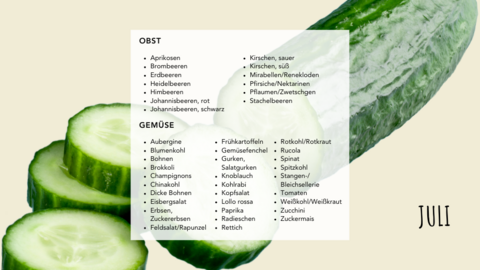 Saisonkalender Juli Saisonkalender Juli