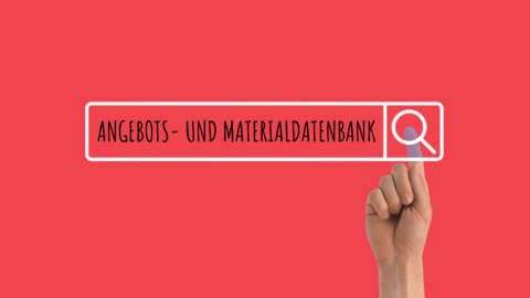 Material- und Angebotsdatenbank Suchfeld mit Text